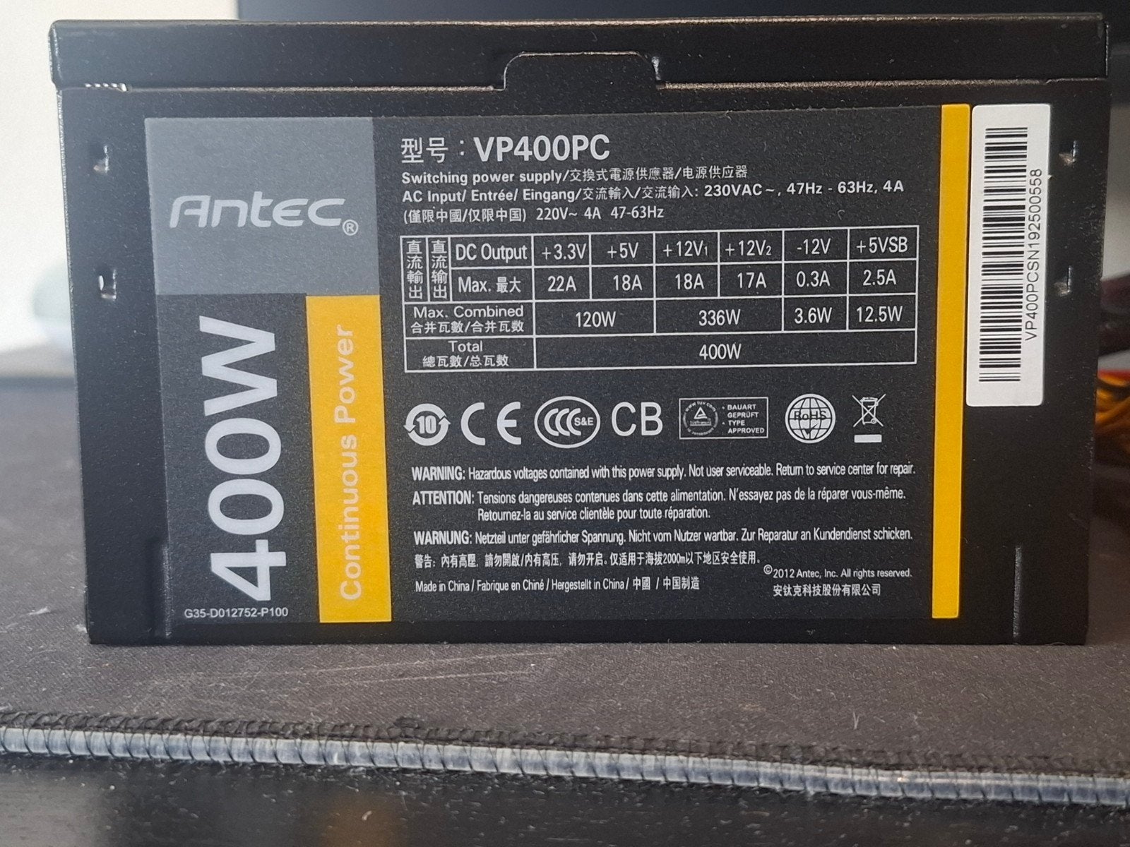 400 Watt antec voedingen, Ophalen, Zo goed als nieuw