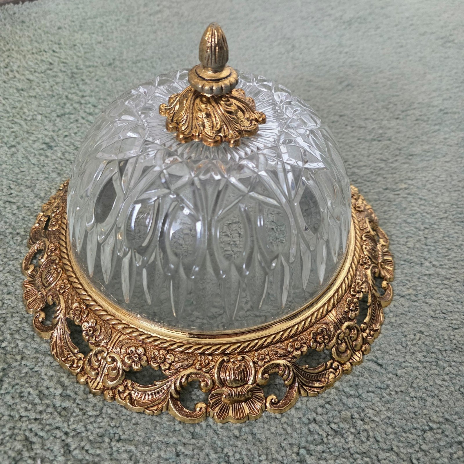 Lucky vintage kristallen plafonnière goud jaren '60, ., Ophalen of Verzenden, Zo goed als nieuw, .