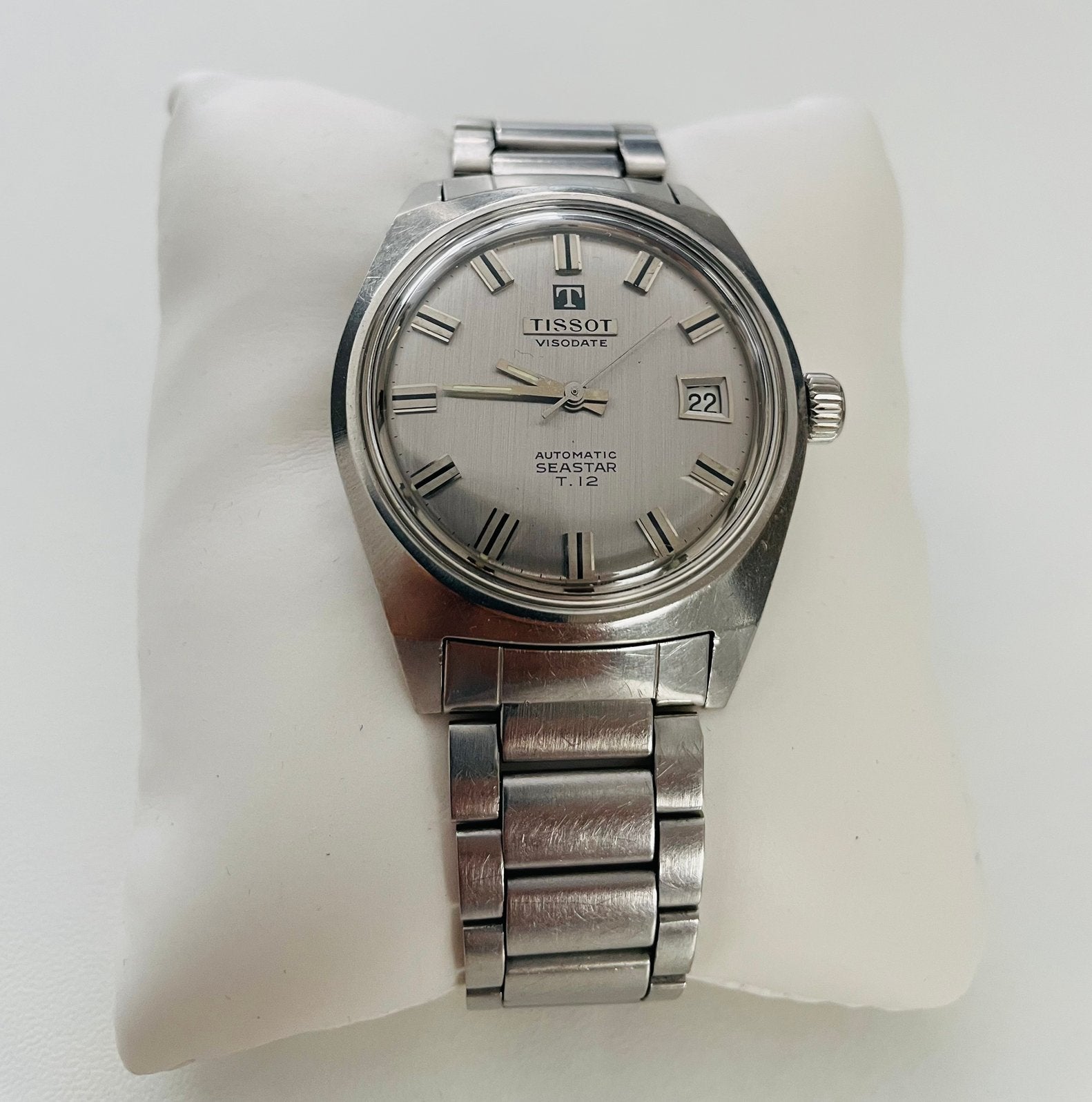 Vintage Tissot Visodate Seastar T.12 Automatic horloge 70’s, Ophalen of Verzenden, Gebruikt, Staal, Overige merken