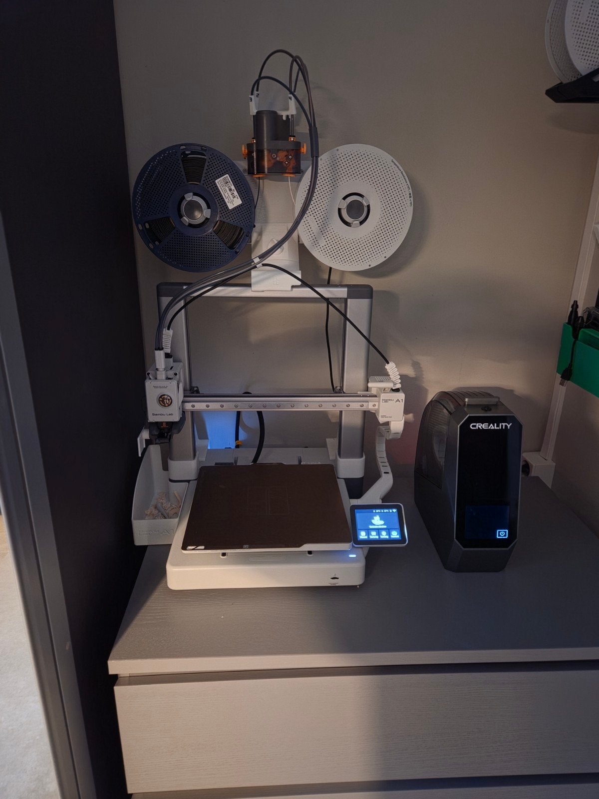 Bambu Lab A1 met AMS lite en Creality Space filamentdroger, Ophalen, Zo goed als nieuw, Filament, Ingebouwde Wi-Fi