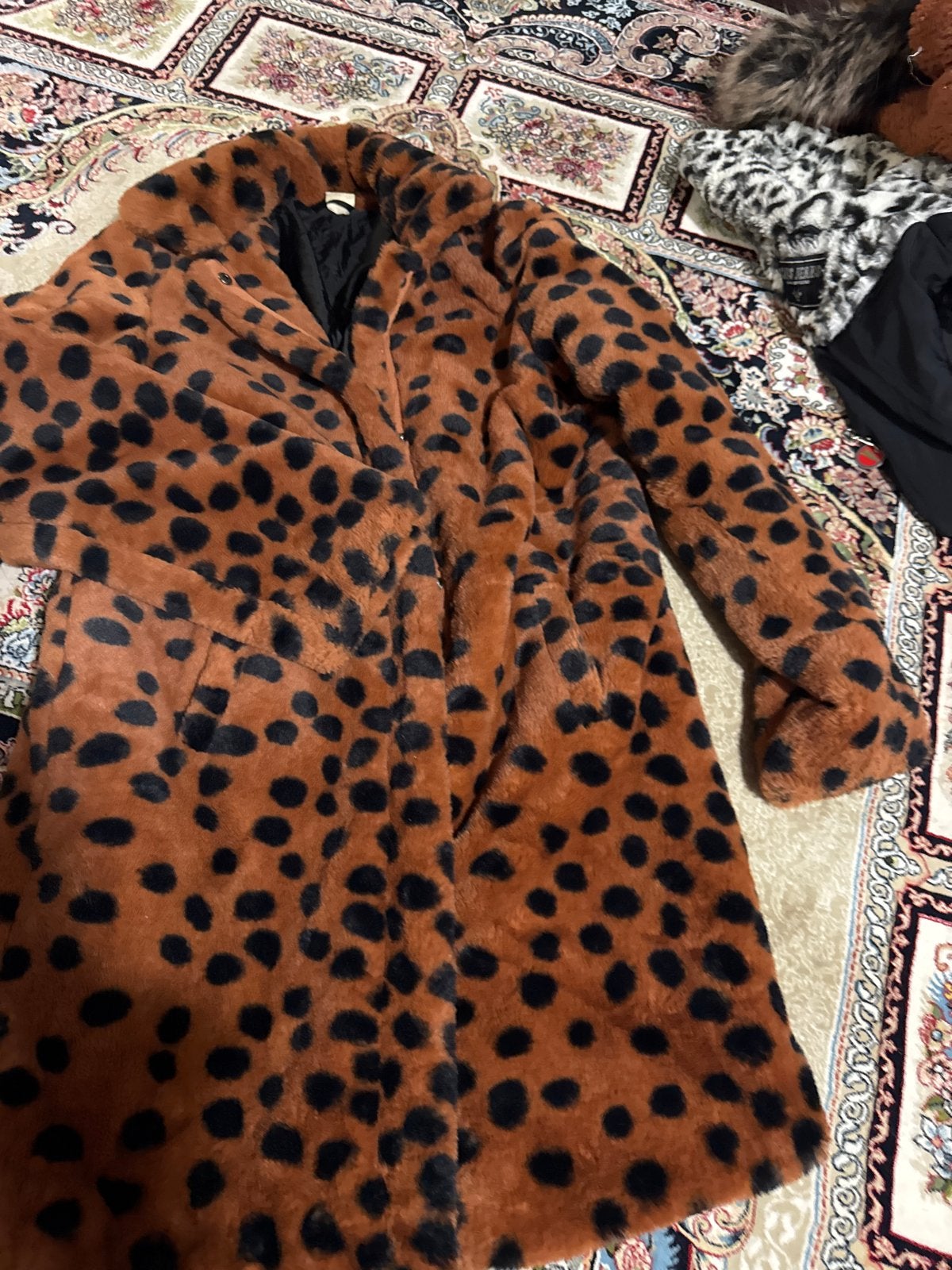 Leopard print bontjas - Maat 158-164, Ophalen of Verzenden, Zo goed als nieuw, Maat 34 (XS) of kleiner, Bruin