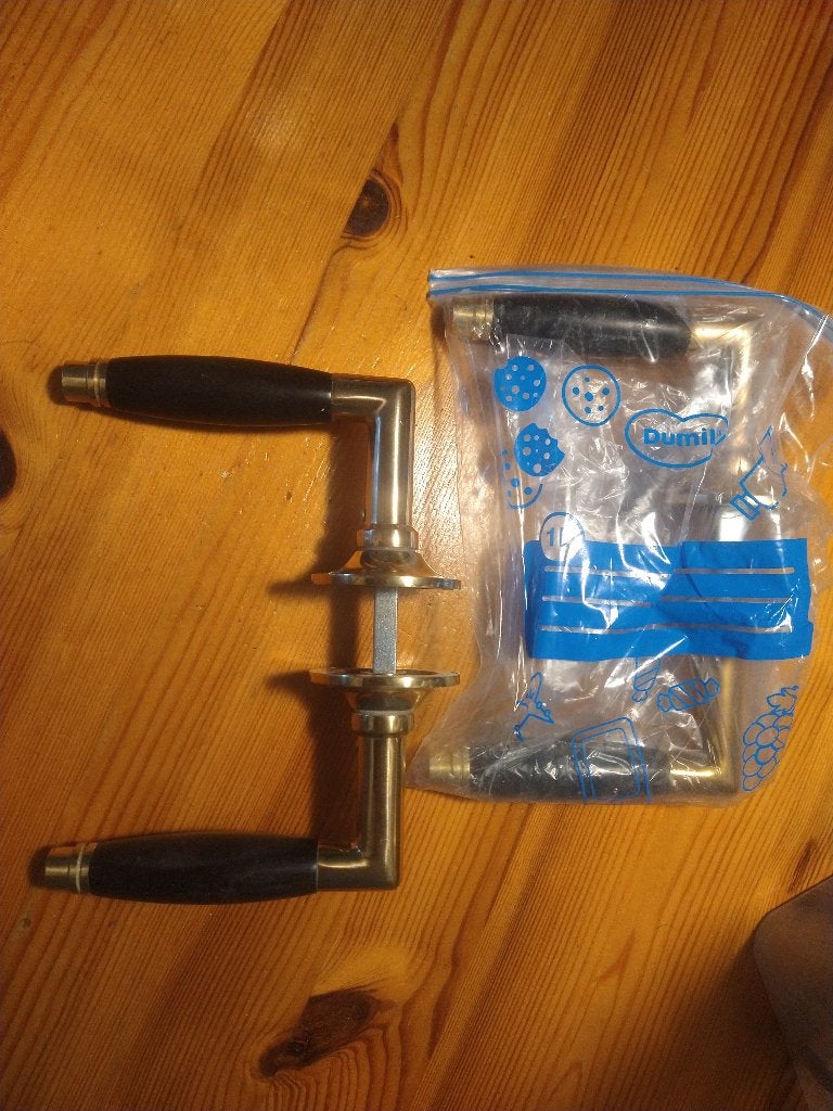 Binnendeur klinken messing, Ophalen of Verzenden, Gebruikt, Koper of Messing, Klink of Kruk