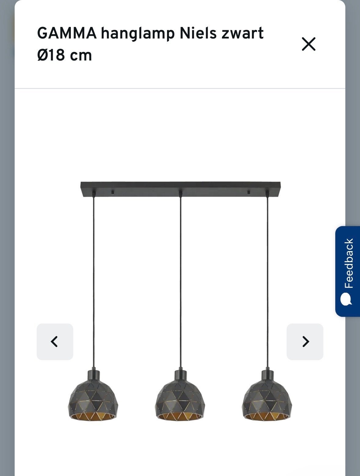 GAMMA hanglamp Niels zwart, Huis en Inrichting, Ophalen of Verzenden, Zo goed als nieuw, Metaal, E27 (groot)
