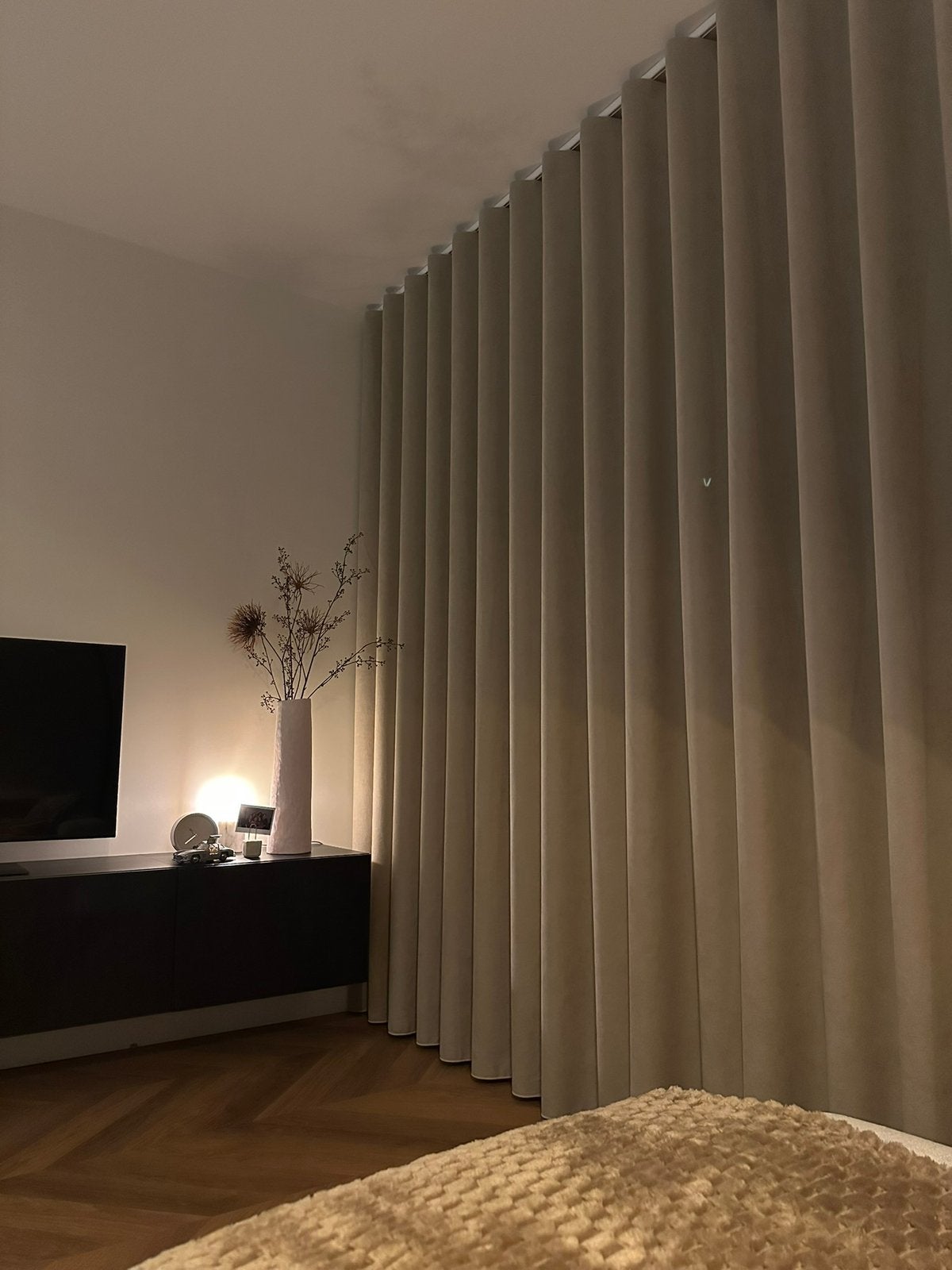 Wave gordijnen Meli Beige Veneta, Huis en Inrichting, Stoffering | Gordijnen en Lamellen, Ophalen, 373 cm, Overige merken, Beige