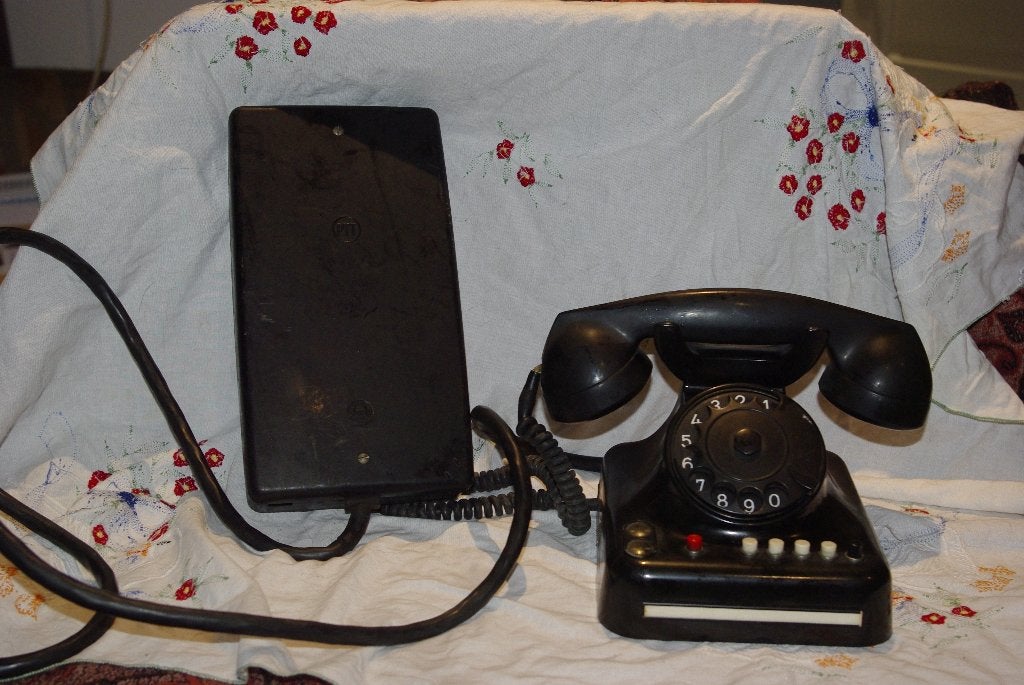 Vintage Draaischijf Telefoon - Zwart (Jaren '50/'60), Ophalen of Verzenden