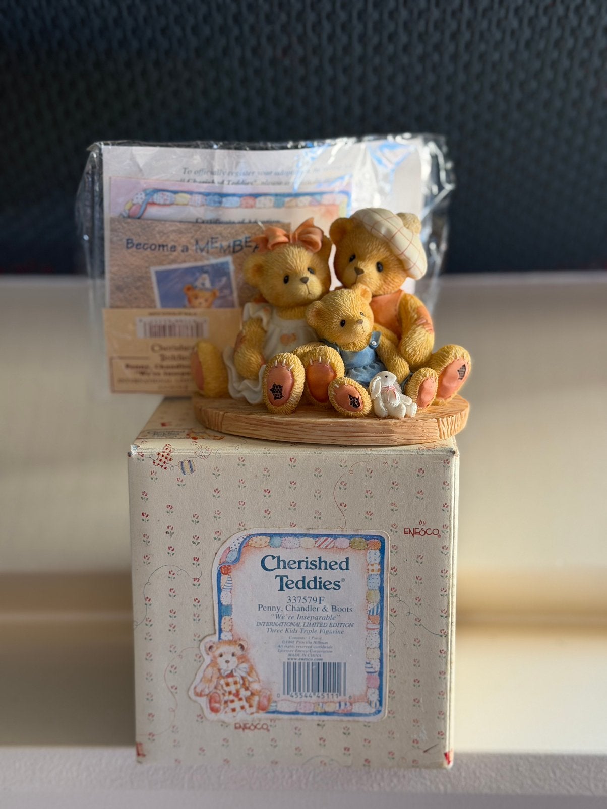 Enesco Cherished Teddies Penny Chandler & Boots 1998 in doos, Ophalen of Verzenden, Zo goed als nieuw, Dier