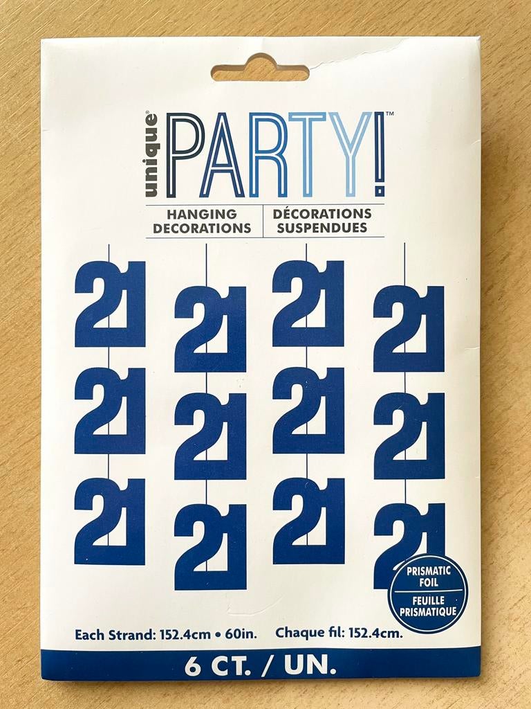 6 hangers 21 jaar, Ophalen of Verzenden, Zo goed als nieuw, Versiering, Verjaardag