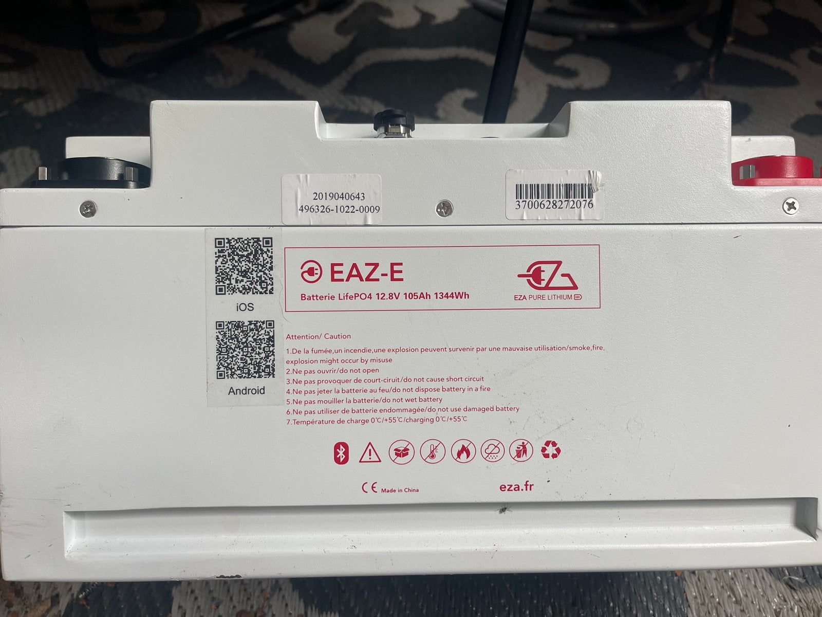 EAZ-E LiFePO4 Accu 12.8V 105Ah 1344Wh, Ophalen, Gebruikt, Universele onderdelen
