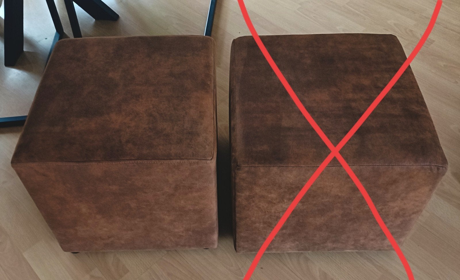 Bruine hocker - zo goed als nieuw, Huis en Inrichting, Banken | Voetenbanken en Poefen, Ophalen, Minder dan 50 cm, Vierkant, Minder dan 50 cm