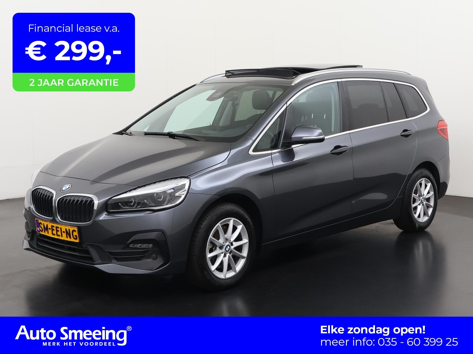 BMW 2-serie Active Tourer 218i Design Automaat | Panoramadak, Auto's, Gebruikt, Euro 6, Bedrijf, Grijs