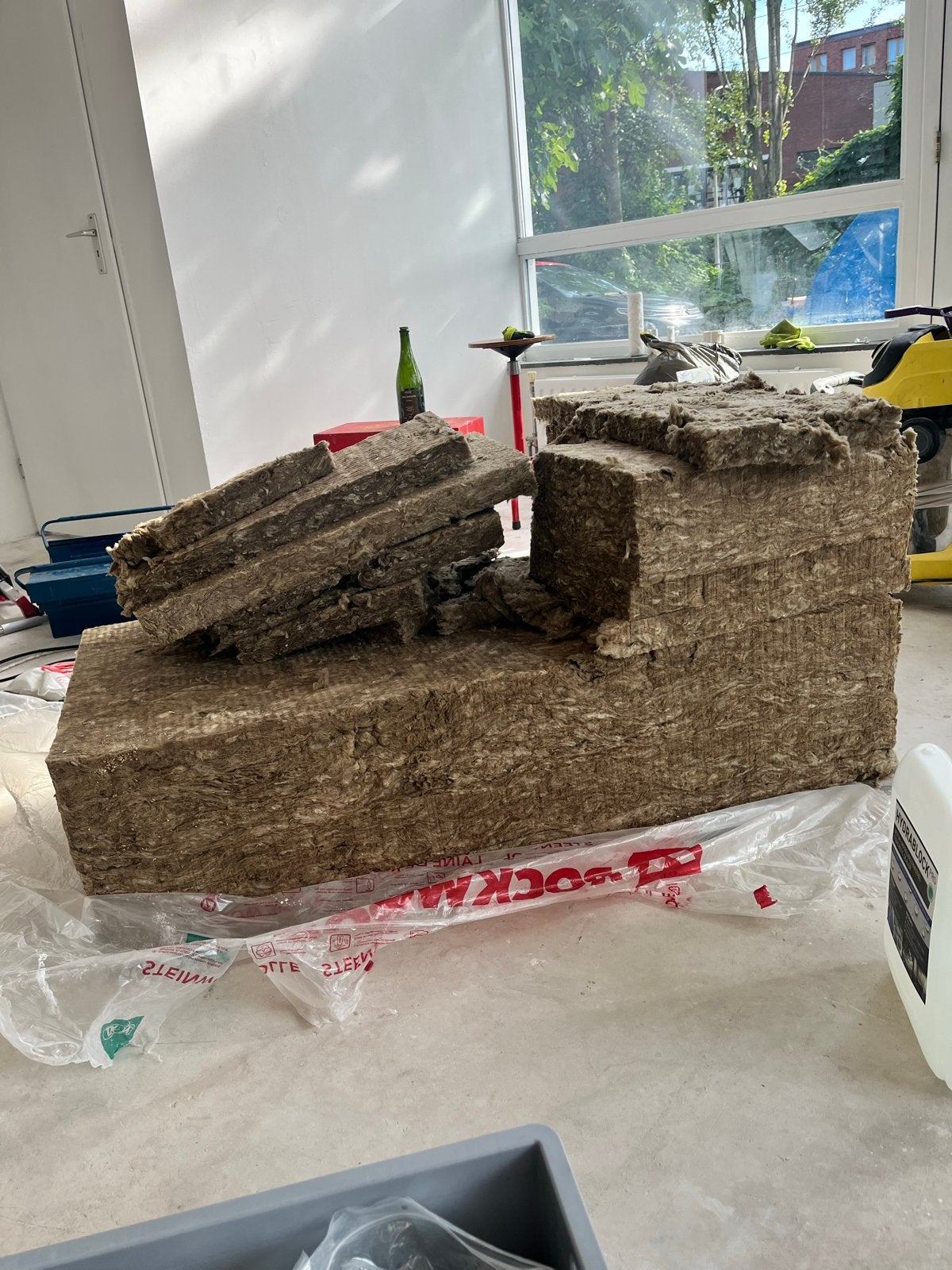 Meer dan half pak rockwool, steenwol, Ophalen, 4 tot 8 cm, Nieuw, Steenwol