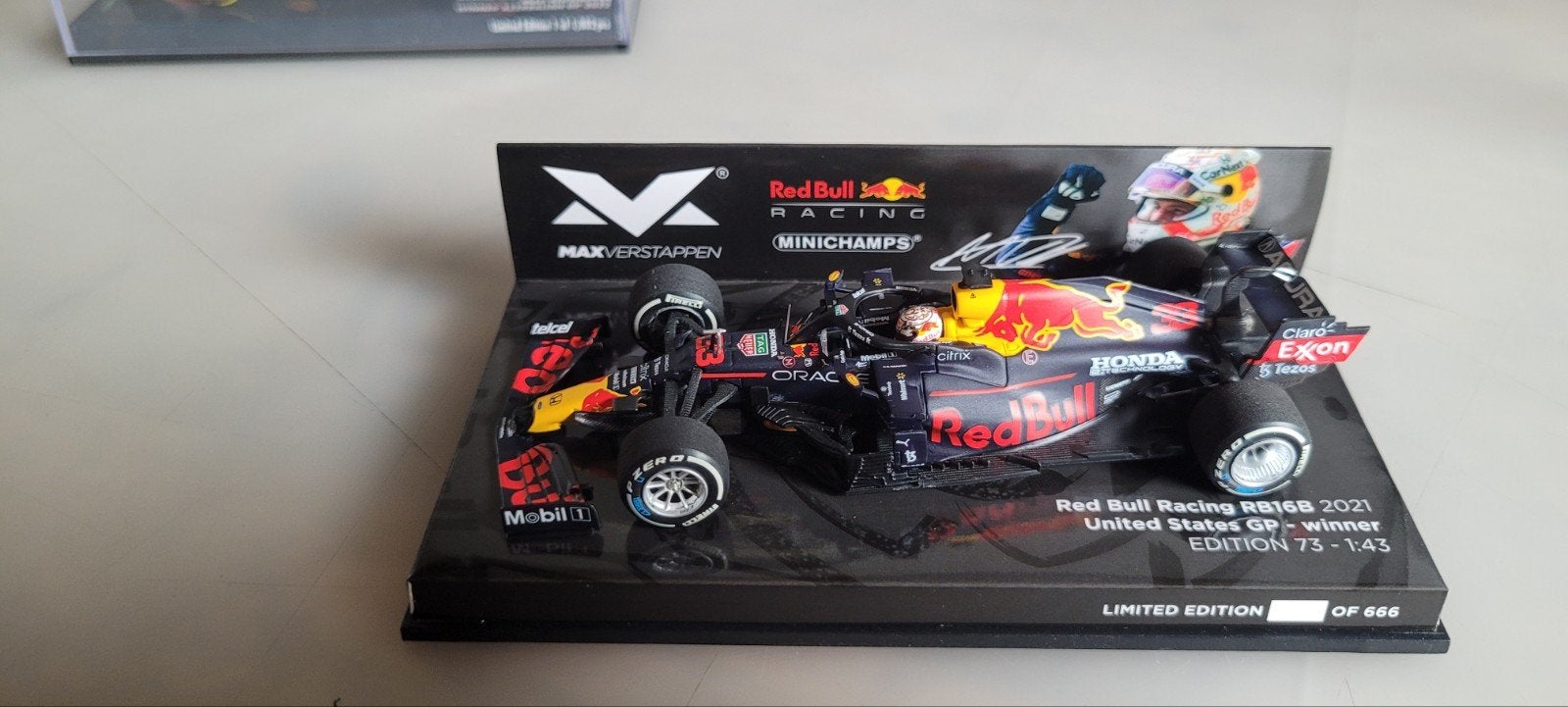 Minichamps Red Bull Racing RB16B GP UDA 2021 Max Verstappen, Ophalen of Verzenden, Zo goed als nieuw, Auto, MiniChamps