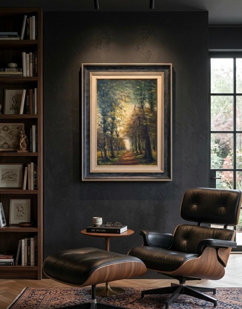 Bospad - impressionistisch schilderij, Antiek en Kunst, Ophalen of Verzenden