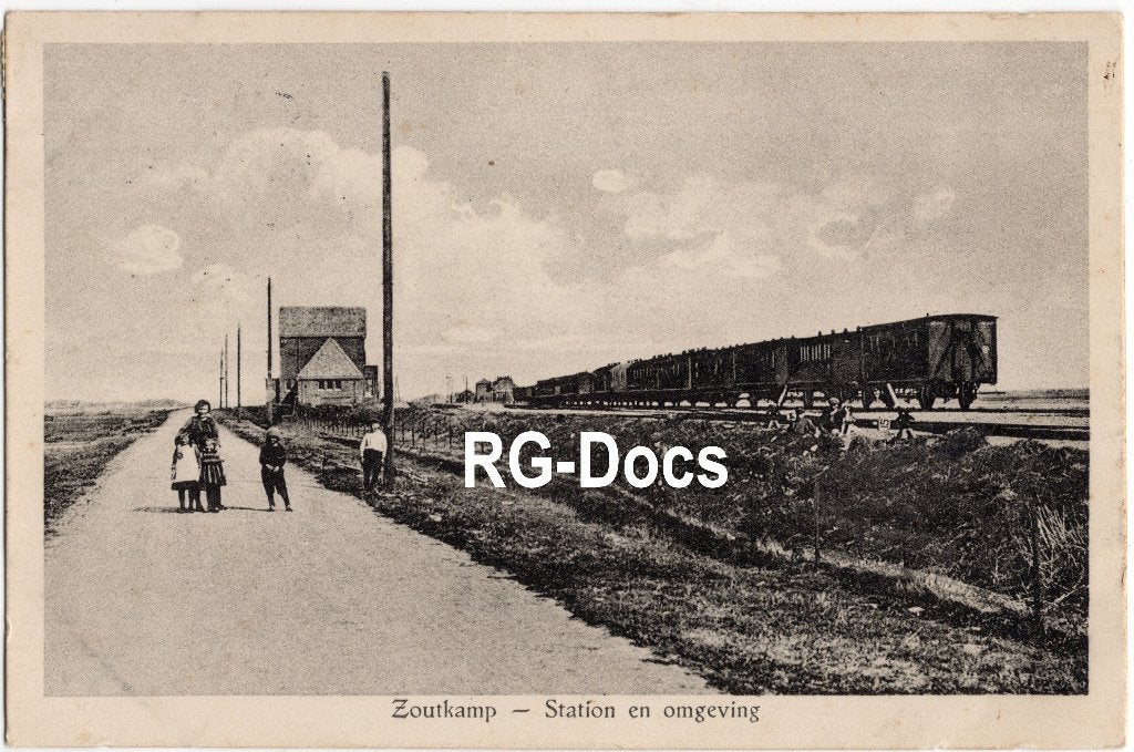 Ansichtkaart - Briefkaart Trein Station Zoutkamp Trein 1939, Ophalen of Verzenden, 1920 tot 1940, Gelopen, Groningen