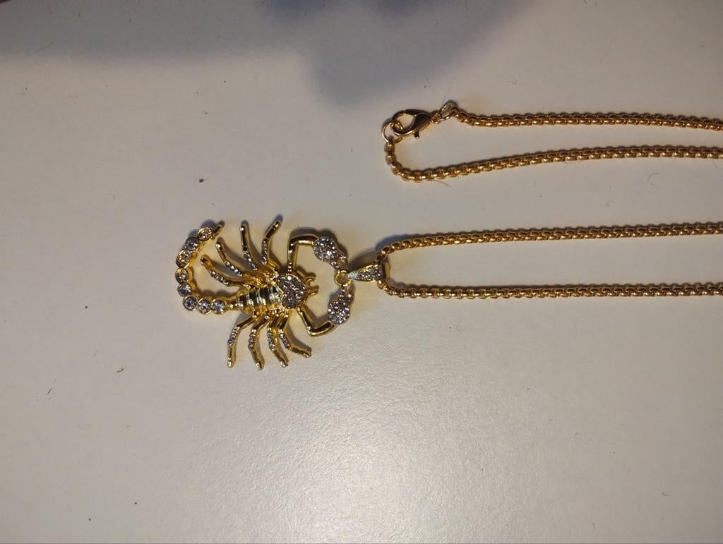 Schorpioen Ketting met Strass, Overige materialen, Met strass, Nieuw, Ophalen of Verzenden