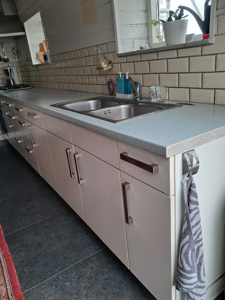 keukenblok, Ophalen, Gebruikt, Wit, Enkelwandige keuken