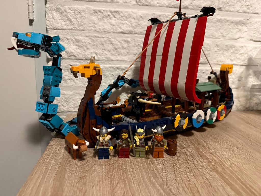 LEGO CREATOR 3IN1 31132: Viking Ship and the Midgard Serpent, Lego, Ophalen of Verzenden, Zo goed als nieuw, Compleet