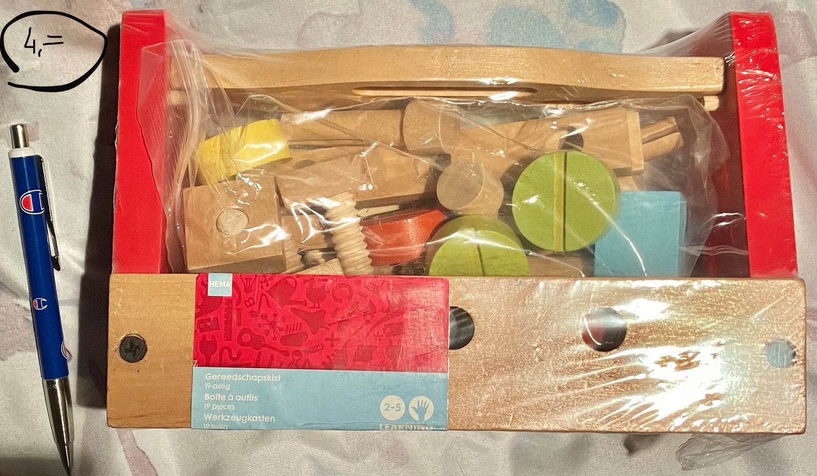 Houten speelgoed gereedschap kist nw, Kinderen en Baby's, Speelgoed | Educatief en Creatief, Ophalen of Verzenden, Nieuw