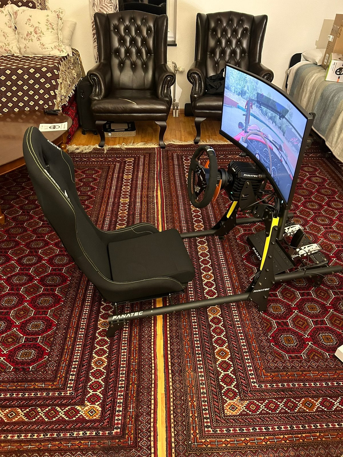 [MET GARANTIE!!!] NIEUWSTAAT FANATEC RACESIM  T.W.V. €1585,-, Ophalen, Racestoel, RGB verlichting, Xbox
