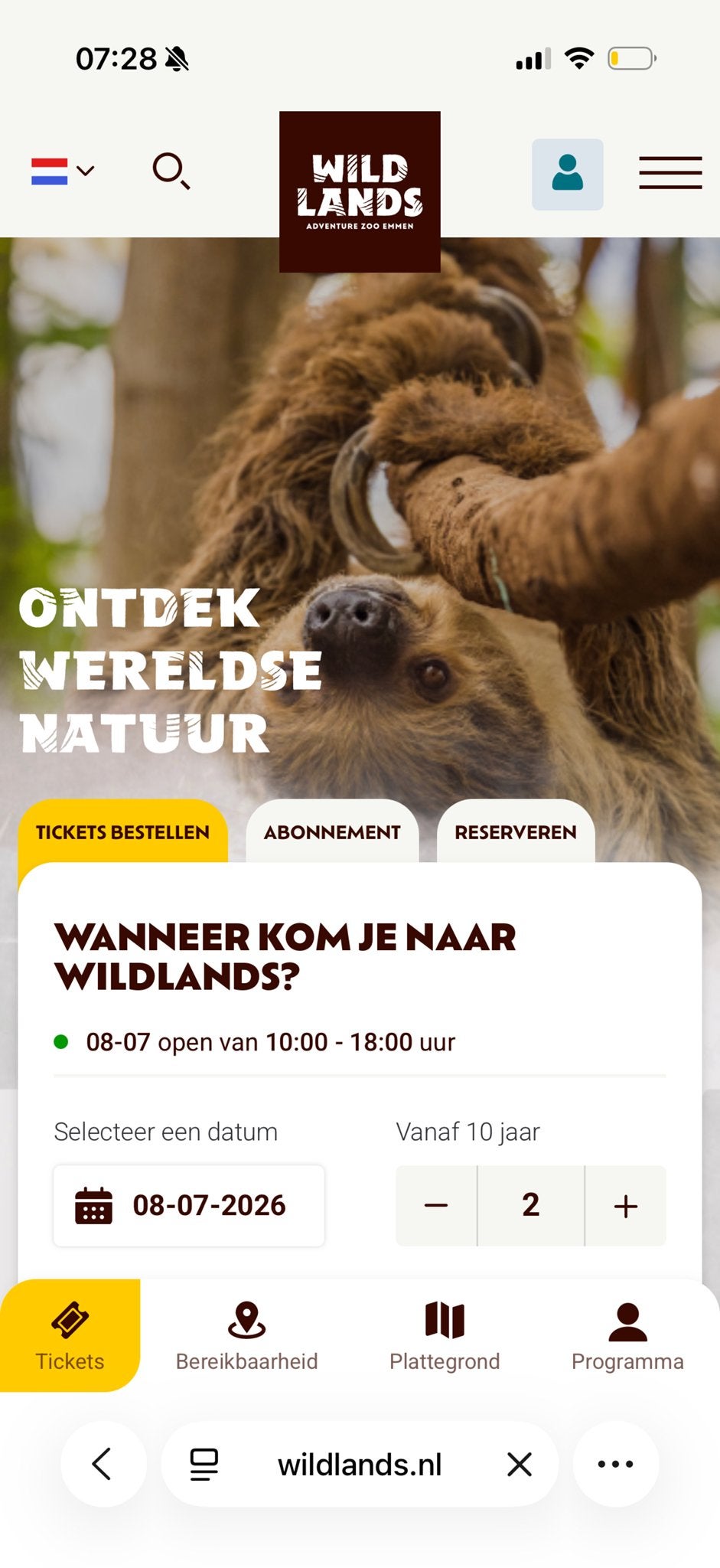 Tickets wildlands, Drie personen of meer, Ticket of Toegangskaart