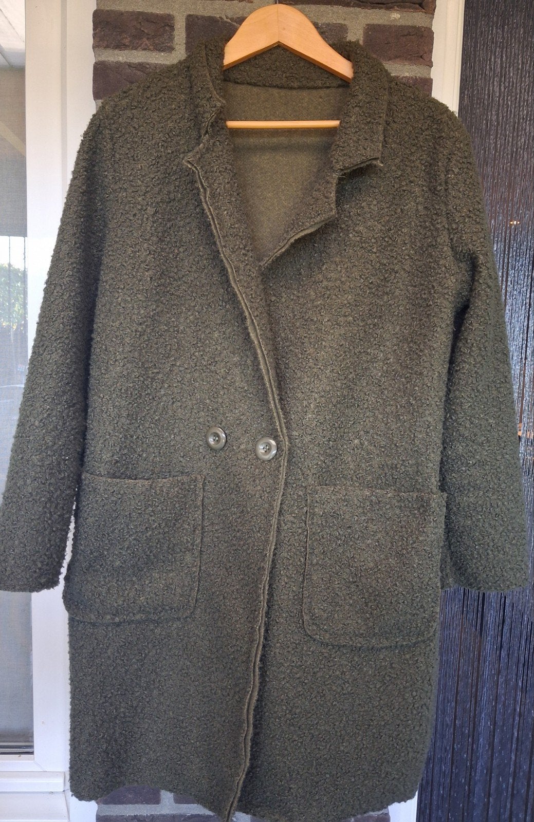 lange jas, Ophalen of Verzenden, Zo goed als nieuw, Maat 42/44 (L), Groen
