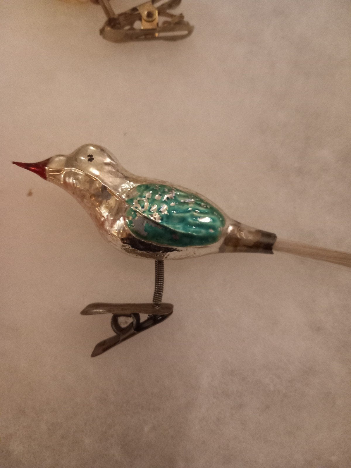 set van 2 vintage.. antieke kerst ornamenten vogels, Ophalen of Verzenden