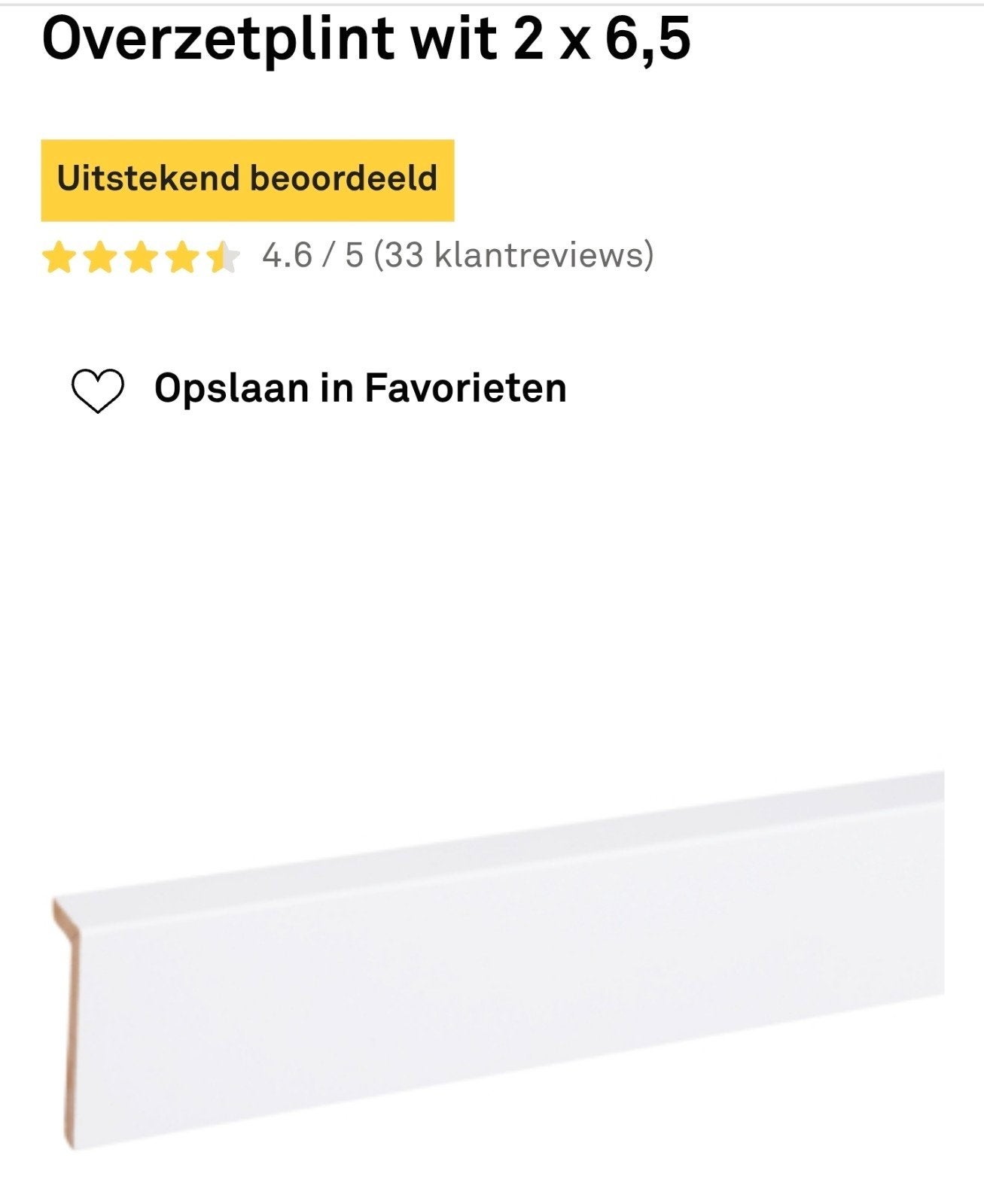 5x Overzetplint wit met hoekaccessoires - Nieuw!, Ophalen, Nieuw, Mdf, 200 tot 250 cm