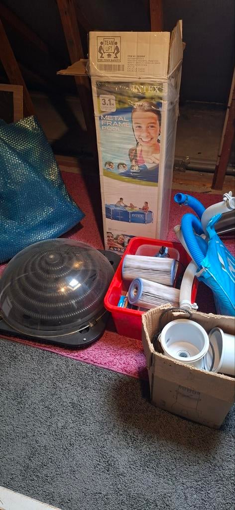 Intex Metal Frame Zwembad 3.1m met accessoires, Gebruikt, Rond, Ophalen of Verzenden, Opzetzwembad