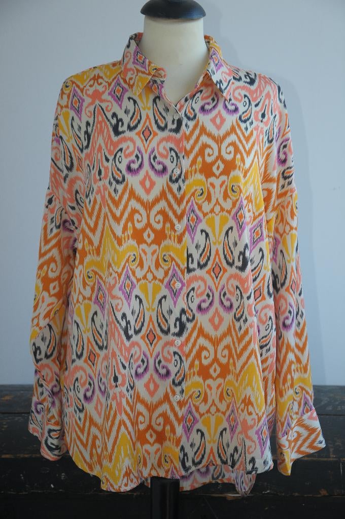 Leuke gekleurde blouse van Encuentro, M, ZGAN!!, Kleding | Dames, Maat 38/40 (M), Encuentro, Oranje, Ophalen of Verzenden