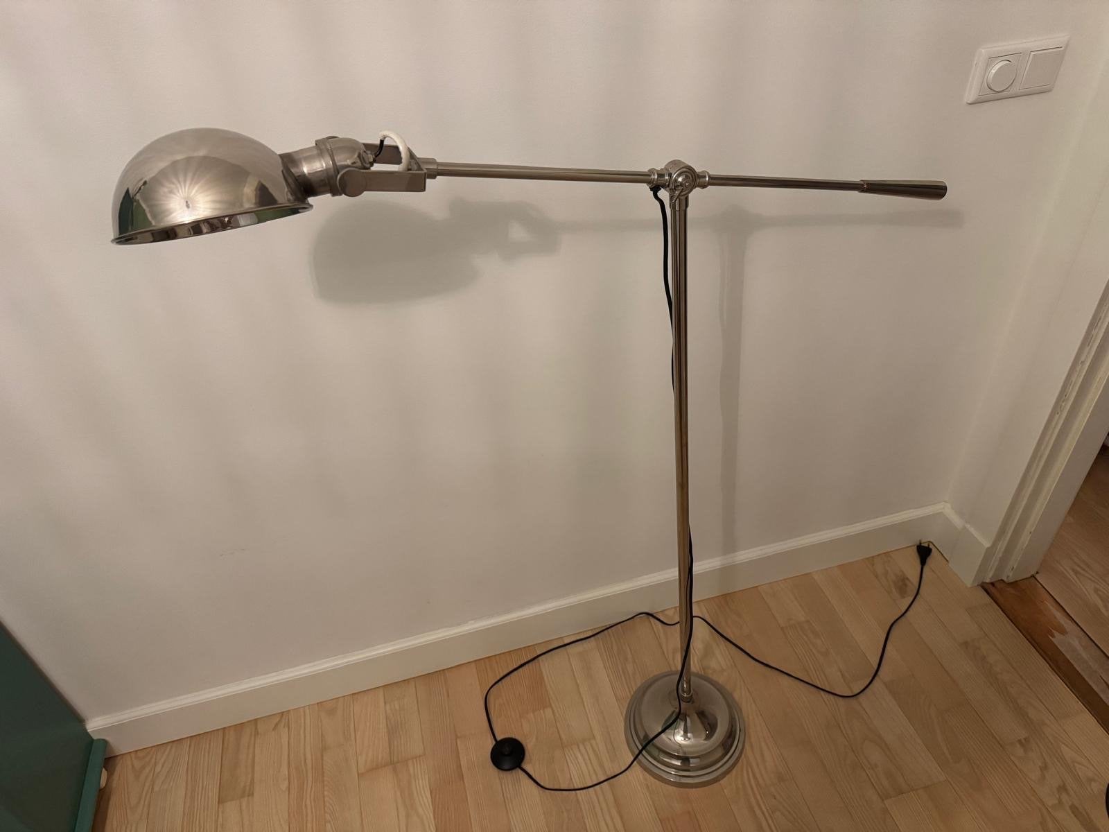 Chroom vloerlamp met knikarm, Ophalen, Gebruikt, Metaal