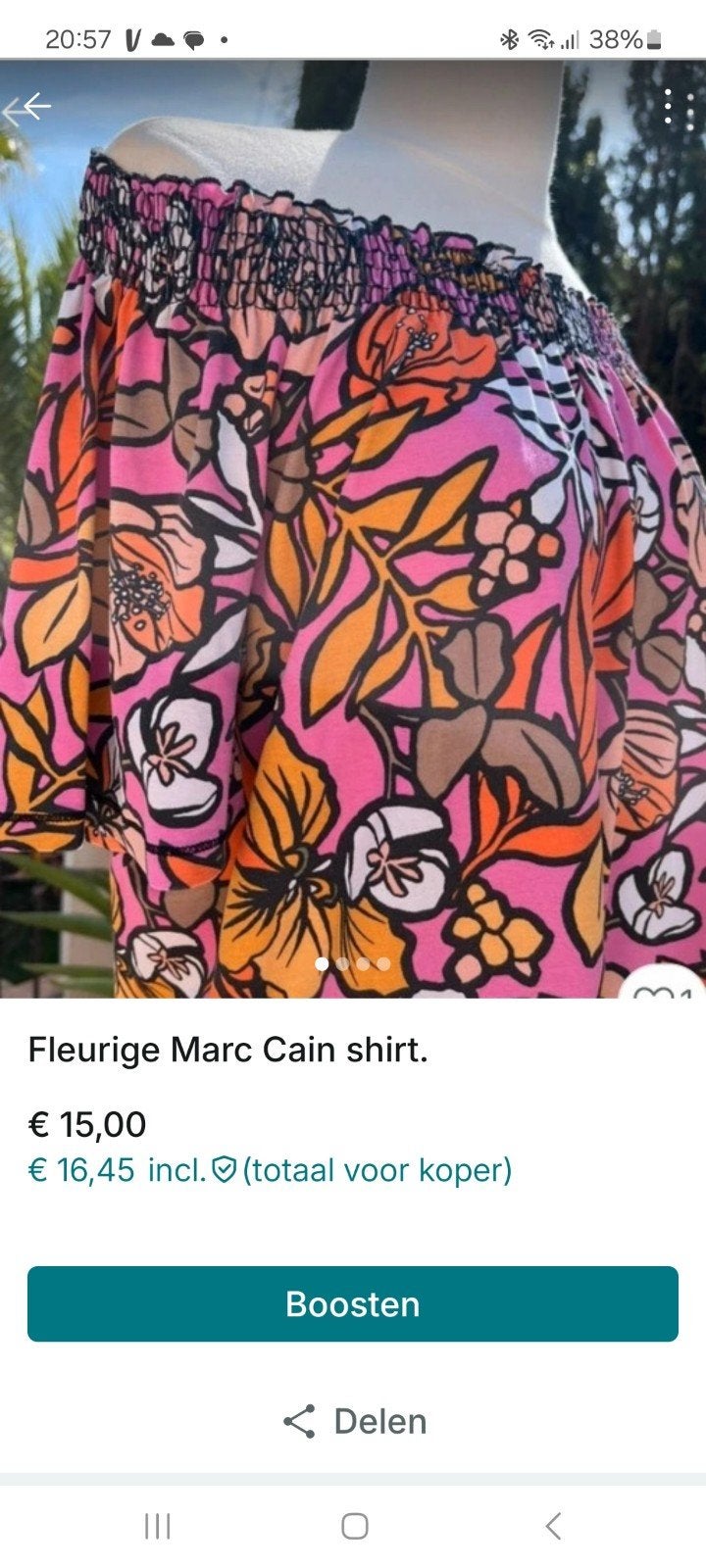 Marc Cain shirt maat 4/40 met fleurige print, Marc Cain, Ophalen of Verzenden