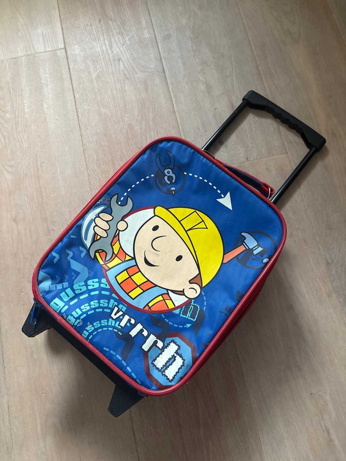 Bob de Bouwer kinderkoffer met wieltjes, Gebruikt, 20 tot 30 cm, Blauw, Minder dan 40 cm
