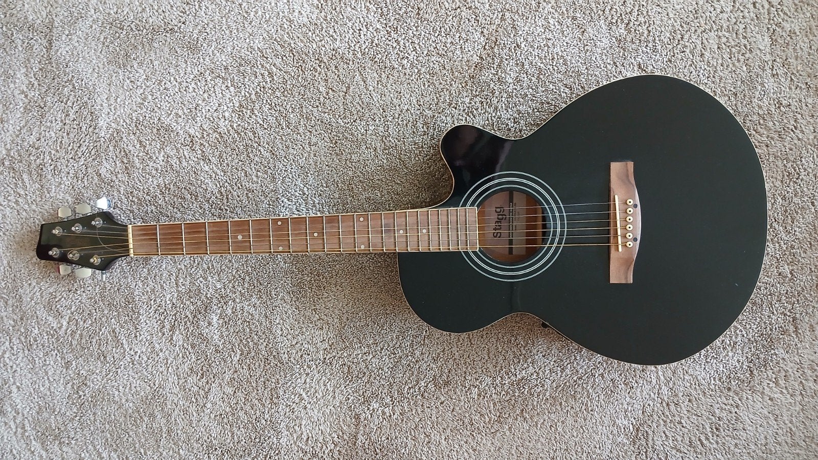 Stagg elektrische akoestische gitaar, Muziek en Instrumenten, Ophalen of Verzenden, Zo goed als nieuw, Klassieke of Spaanse gitaar