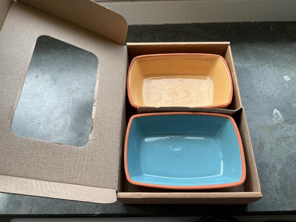 Nieuw: Senza Home terracotta tapas schaaltjes, Schaal, Nieuw, Ophalen of Verzenden, Rechthoekig