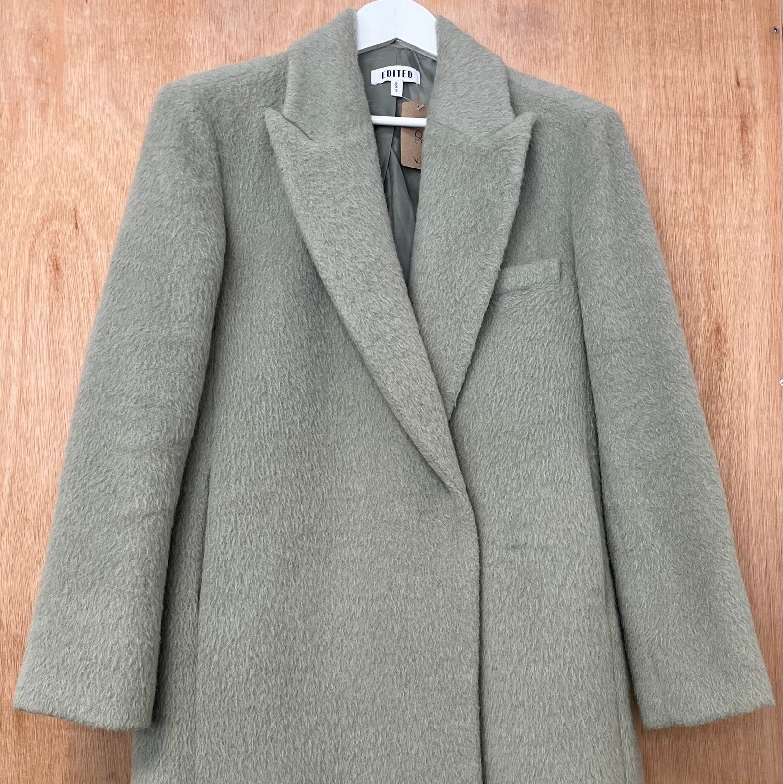 Edited lange jas coat - Maat XS, Ophalen of Verzenden, Zo goed als nieuw, Maat 34 (XS) of kleiner, Groen