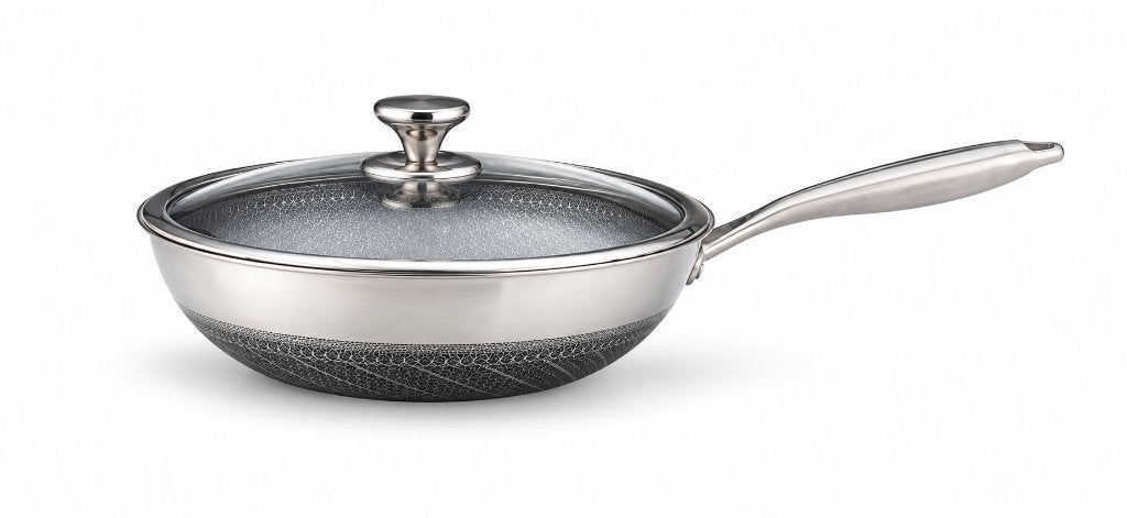 Eisenbach RVS Wokpan 30 cm – 3-laags – Honingraatstructuur, Schoolstraat 1 zaventhem, Mth-partijhandel@hotmail.com, Nieuw, Ophalen of Verzenden