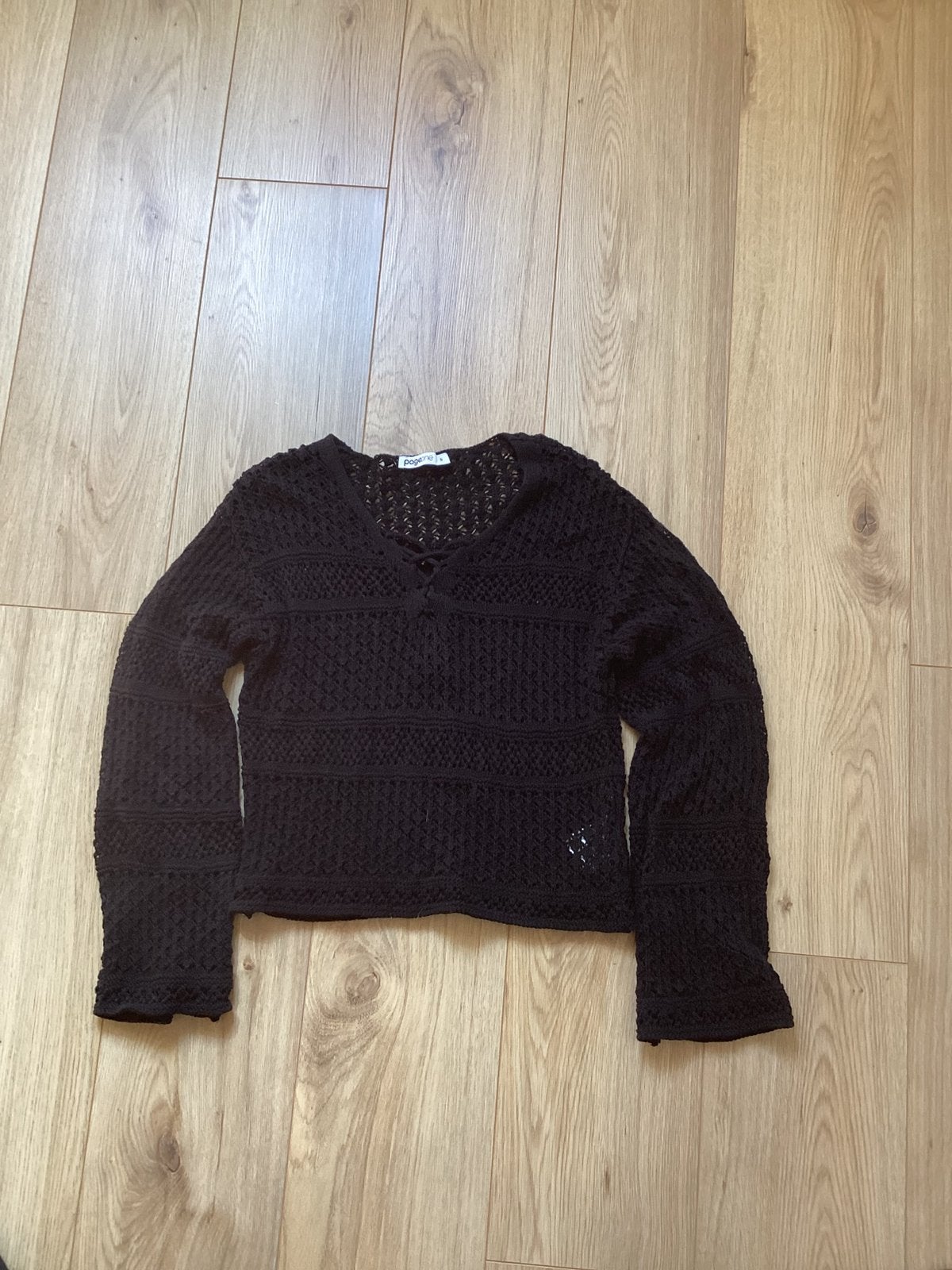 Zwarte opengewerkte crochet trui, Kleding | Dames, Ophalen of Verzenden, Zo goed als nieuw, Maat 36 (S), Zwart
