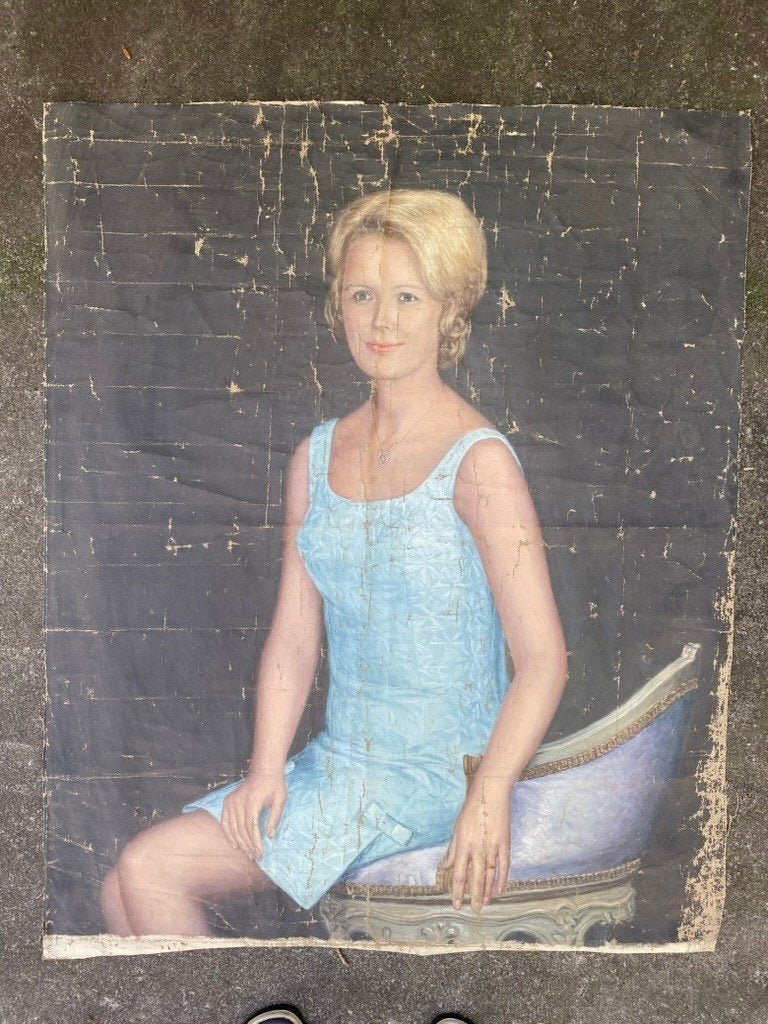 portret schilderij, Antiek en Kunst, Kunst | Schilderijen | Klassiek, Ophalen, Portret of Personen, Doek