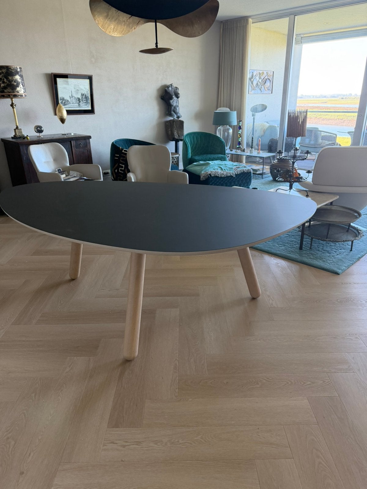 Castelijn Circlips 2 zwart/berken 215x124 organische vorm, Huis en Inrichting, Ophalen, 200 cm of meer, 50 tot 100 cm, Zo goed als nieuw