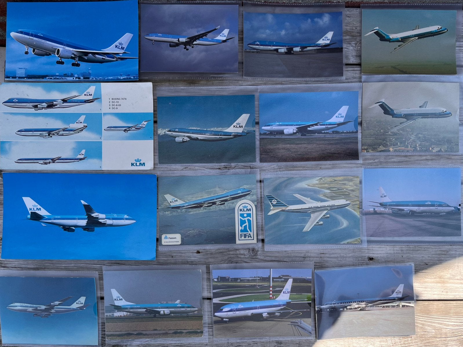 45 ansichtkaarten KLM, Martinair, Transavia, Ophalen of Verzenden, Gebruikt, Kaart, Foto of Prent