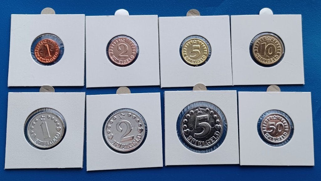 Duitsland Lot van 8 x Spielgeld UNC, Postzegels en Munten, Penningen en Medailles, Verzenden, Overige materialen, Nederland