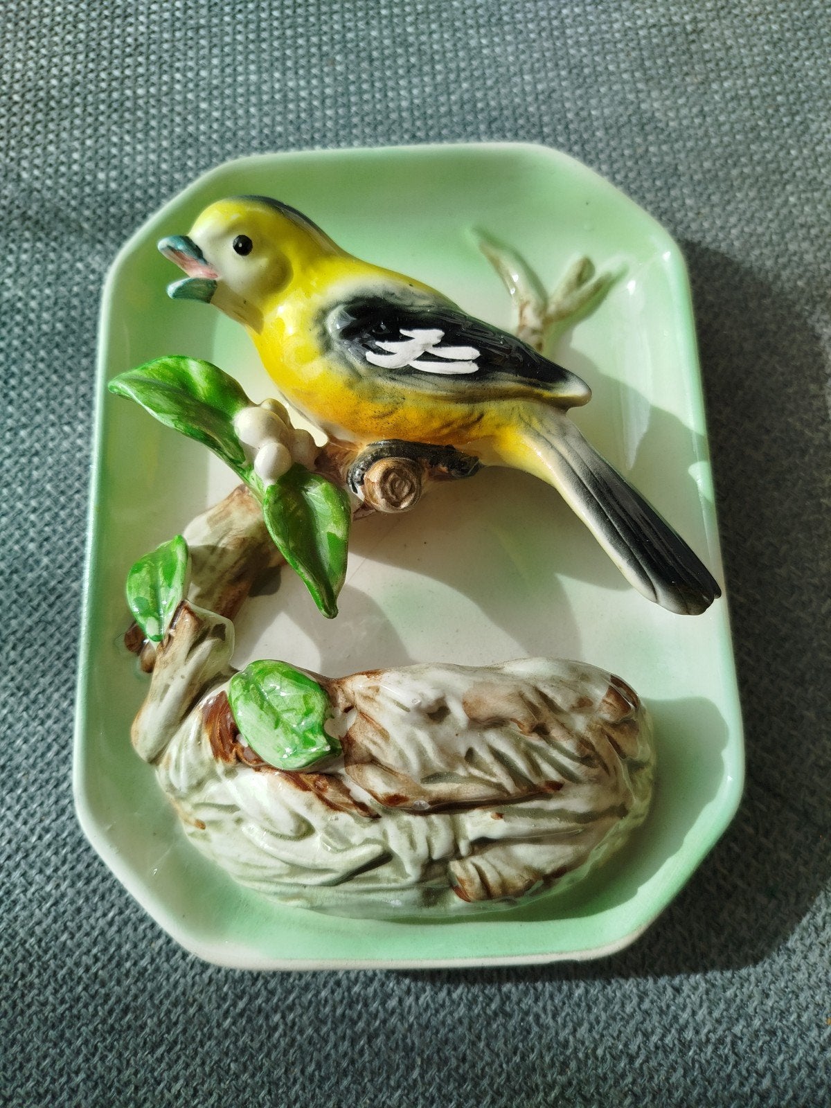 Vintage porseleinen vogel schaaltje dat je ook kunt ophamgen, Ophalen of Verzenden
