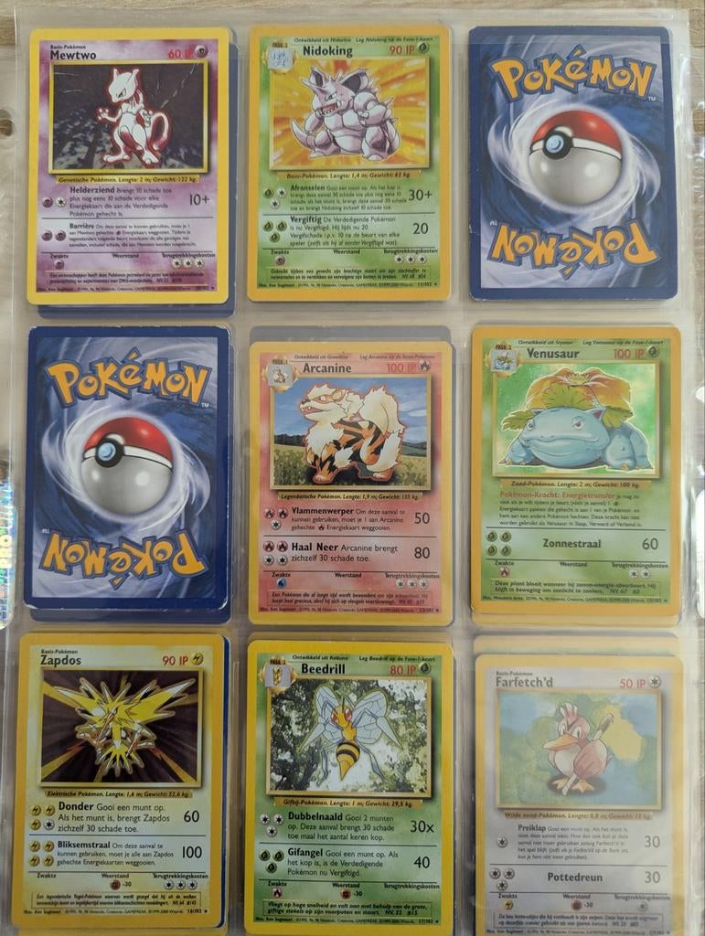 Pokémon Kaarten Base Set Nederlands, Ophalen of Verzenden, Gebruikt, Meerdere kaarten