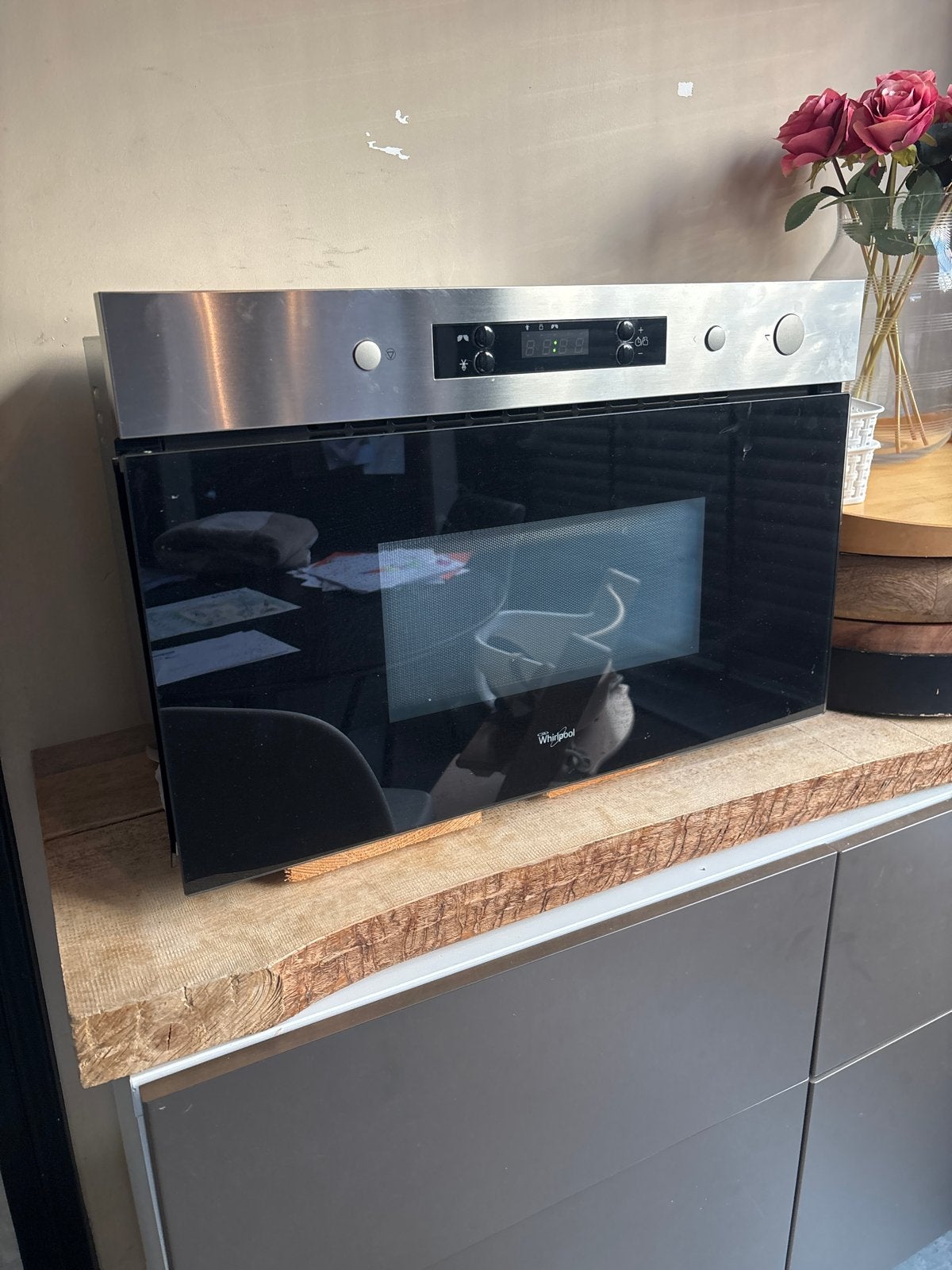 Whirlpool Inbouwmagnetron AMW 490/IX - Uitstekende Staat, Ophalen, Gebruikt, Magnetron, Inbouw