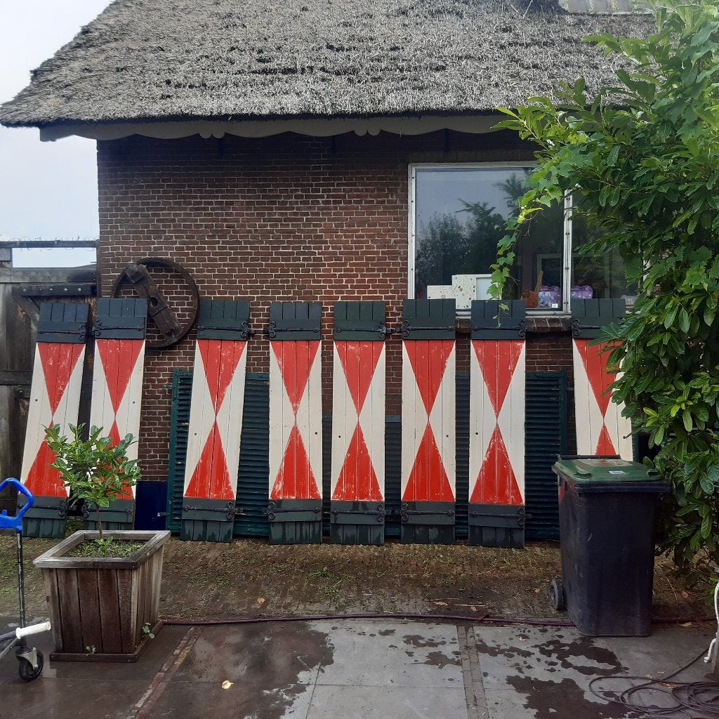 Antieke boerderij luiken, Ophalen, Groen, Hout, Gebruikt