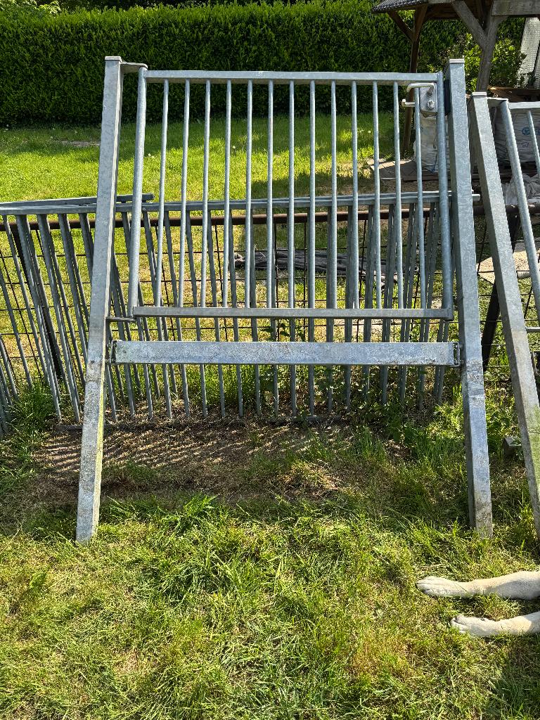 Gegalvaniseerd enkel poortje, Ophalen, Met poort, Gebruikt, Spijlenhekwerk
