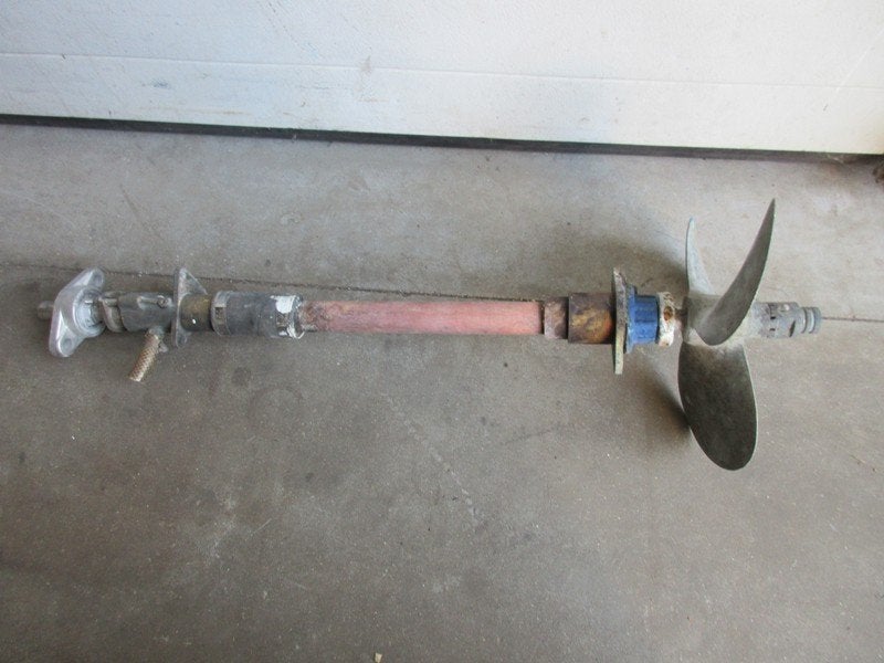 Schroefasset van 90 cm met bronzen propeller, Watersport en Boten, Ophalen, Gebruikt, Motor en Techniek