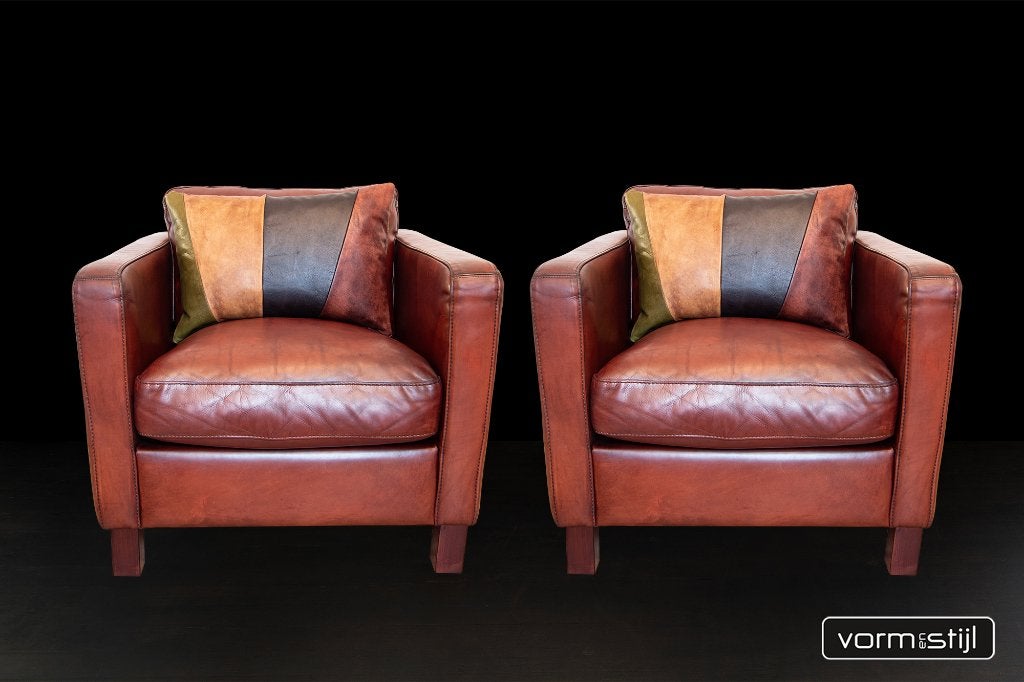 Set Linteloo/Machalke design fauteuils, Huis en Inrichting, Fauteuils, Ophalen, Zo goed als nieuw, 75 tot 100 cm, Leer