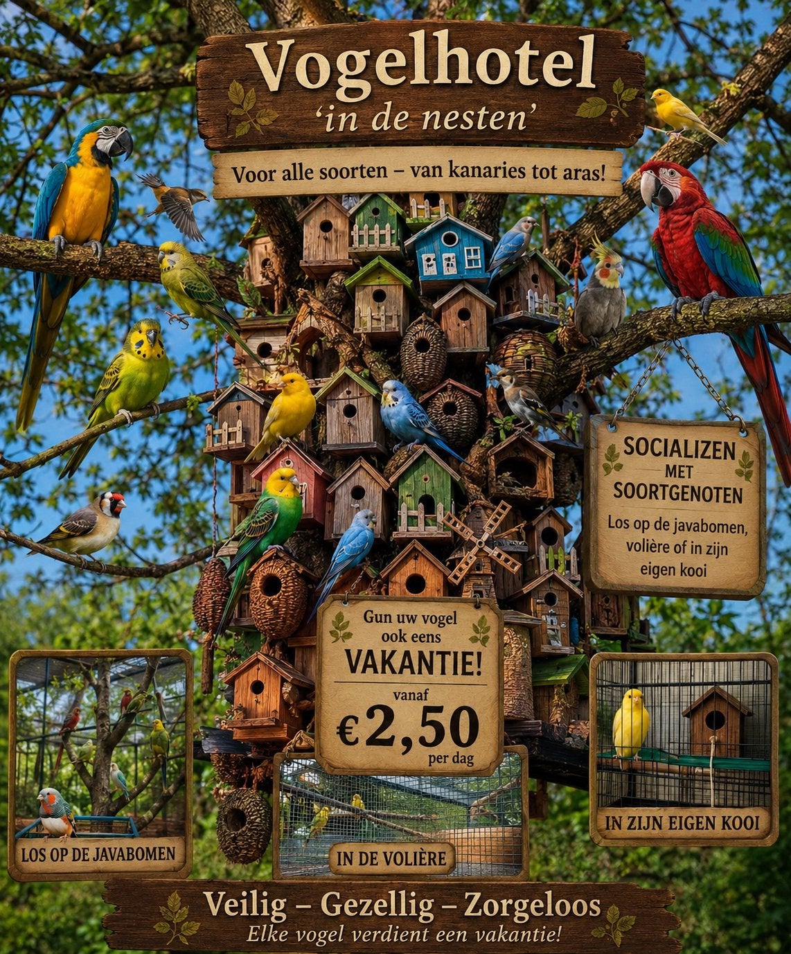 vogel hotel voor ieder soort gun u vogels ook vakantie, Dieren en Toebehoren, Vogels | Toebehoren, Ophalen of Verzenden, Nieuw