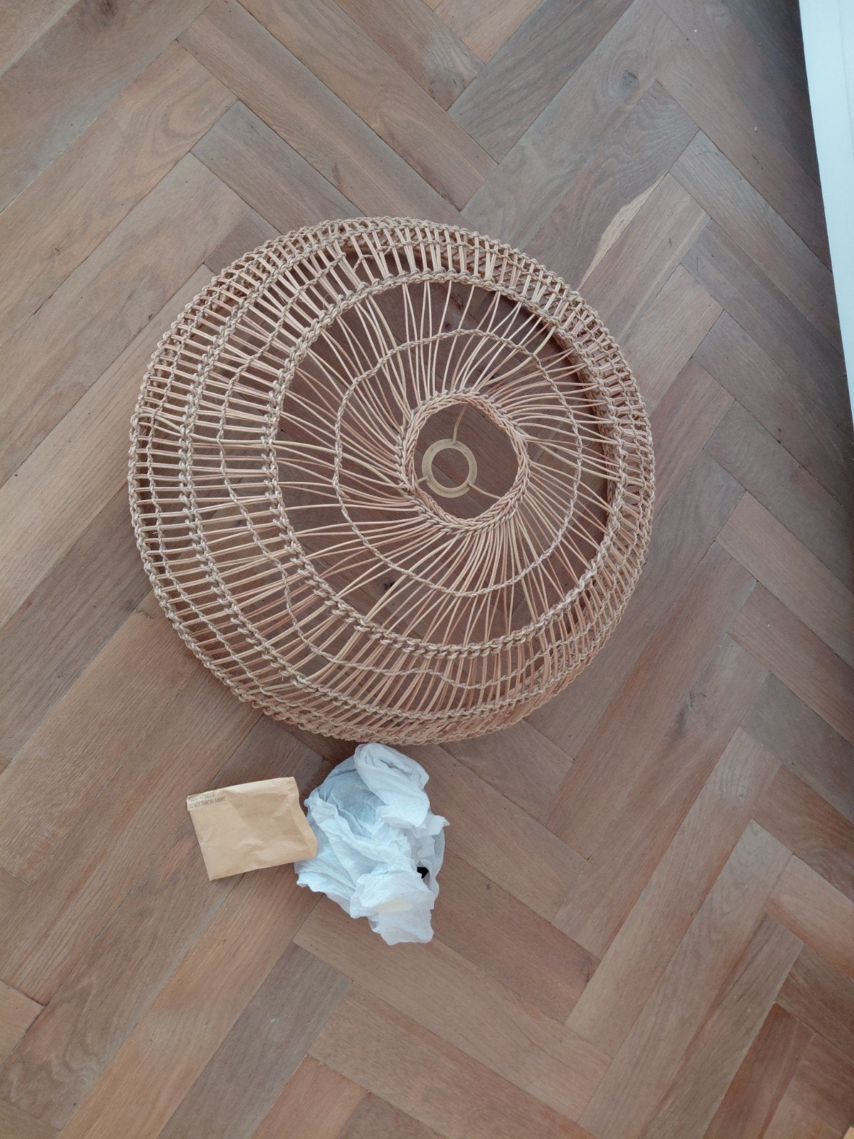 Rotan Lamp HK living, Huis en Inrichting, Ophalen of Verzenden, Zo goed als nieuw, Natuurlijk materiaal, Indo